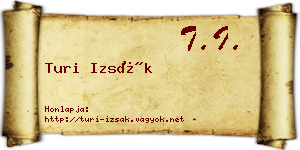 Turi Izsák névjegykártya